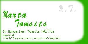 marta tomsits business card